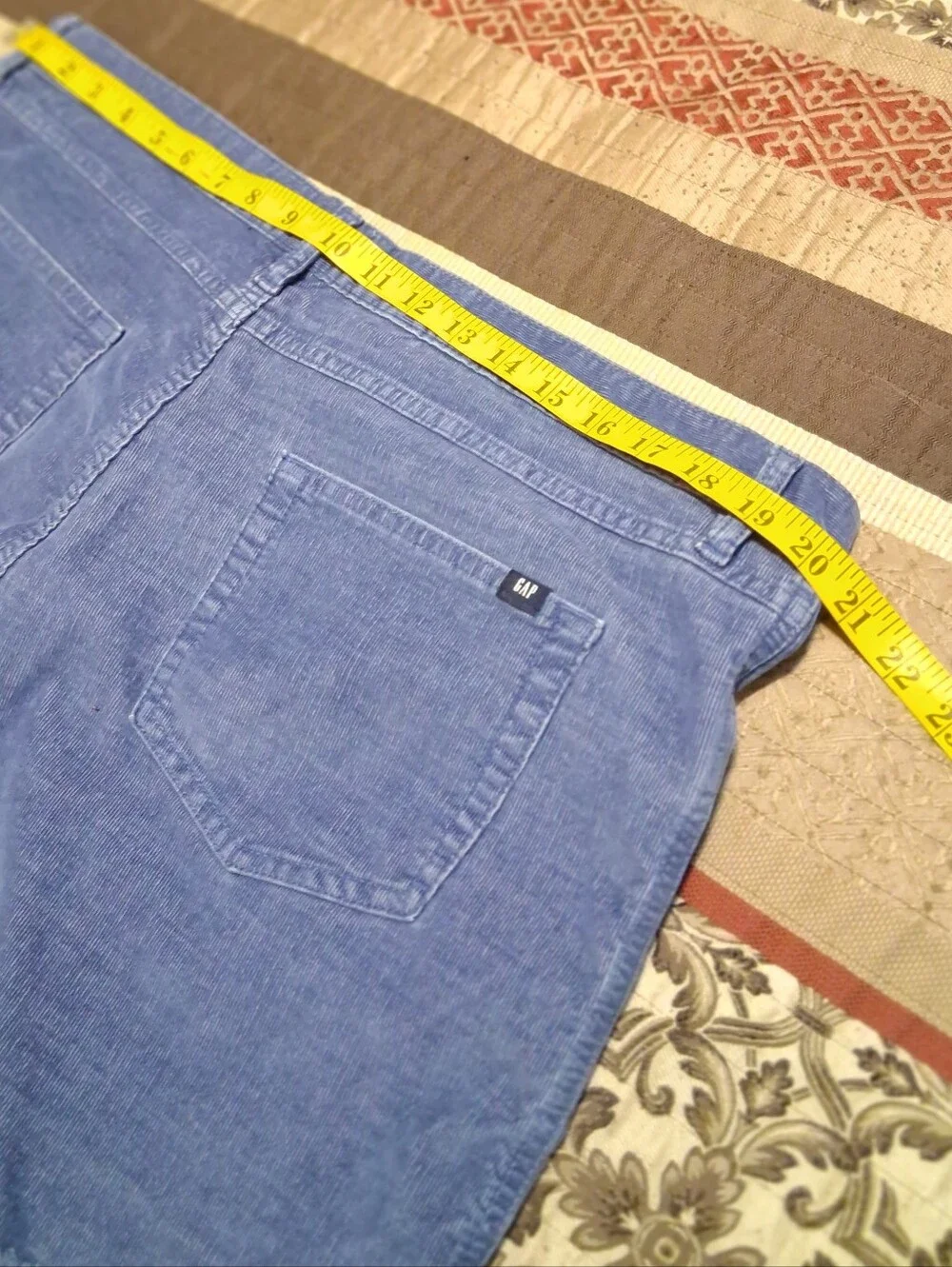 GAp Women Corduroy Short Cutoff Mid Rise Blue Sz16‎ Fray Hem Summer Casual